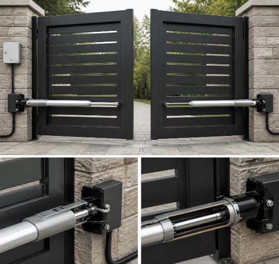 puertas abatibles con pistones